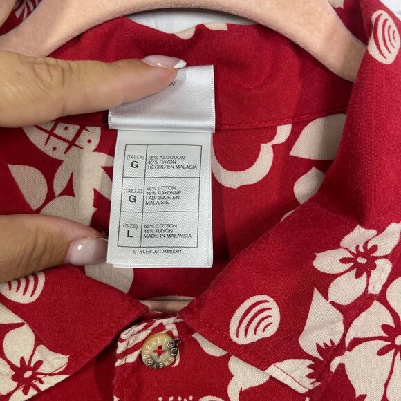 Diney Shirt Men Large Hawaiian Floral Red Michey Minie Button Down Short Sleeve - Picture 5 of 13